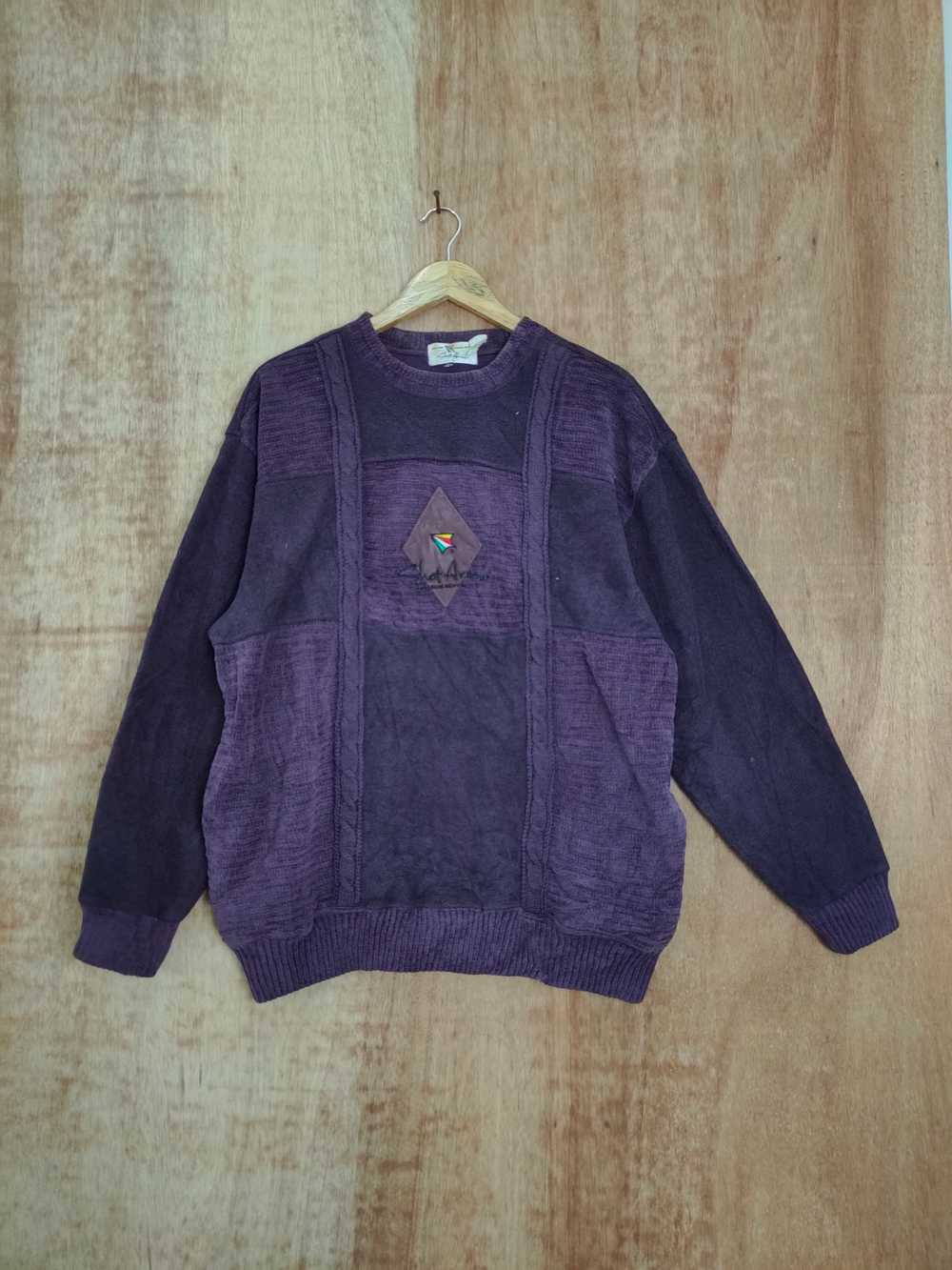 Vintage - Shot Arrow art purple sweatshirt knitwe… - image 1