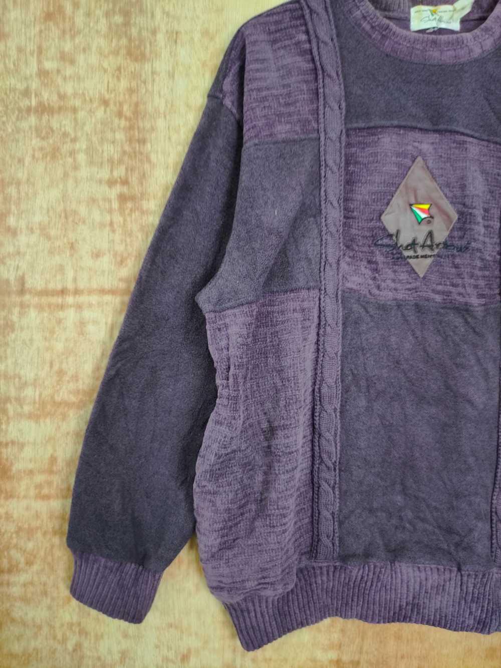 Vintage - Shot Arrow art purple sweatshirt knitwe… - image 2