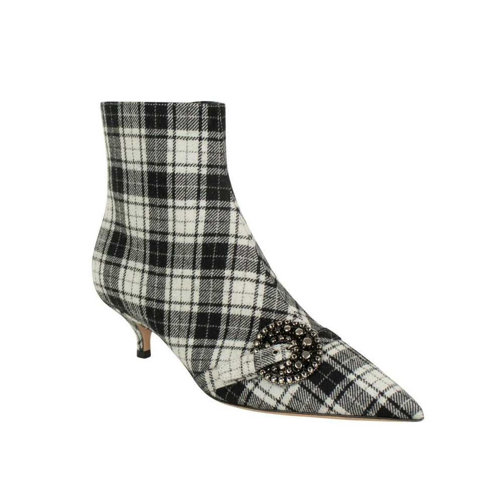 Dior Black 'Dior Gang' Tartan Ankle Boots Heels S… - image 1