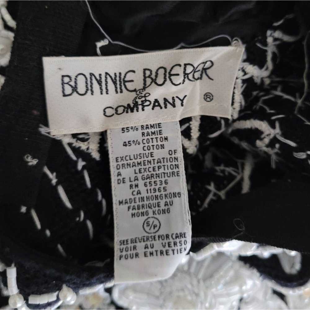 Bonnie Boerer Sweater Womens Black Floral Embroid… - image 6