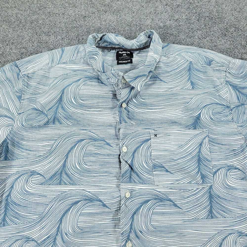 Hurley Hurley Button Shirt Men 2XL Blue White Wav… - image 2