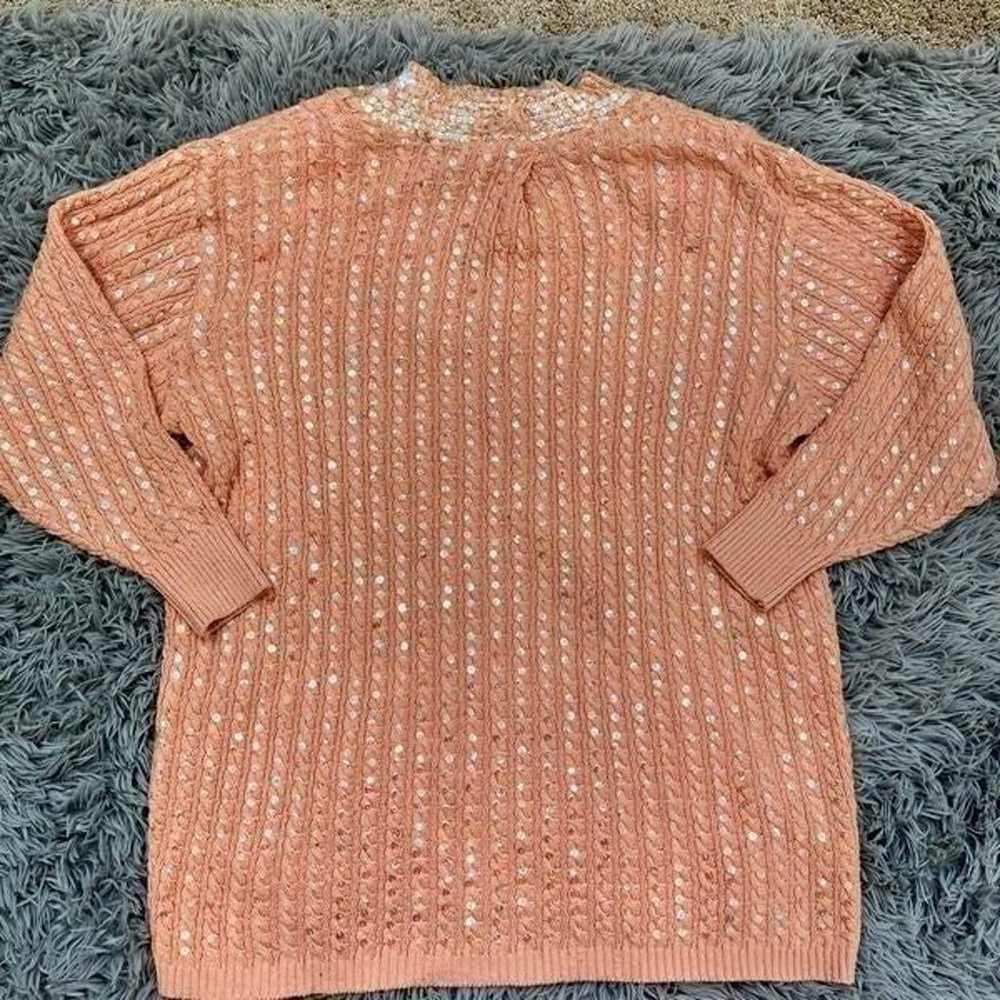 Vintage Carlos Arias for SSG Peach Sequin Sweater - image 2