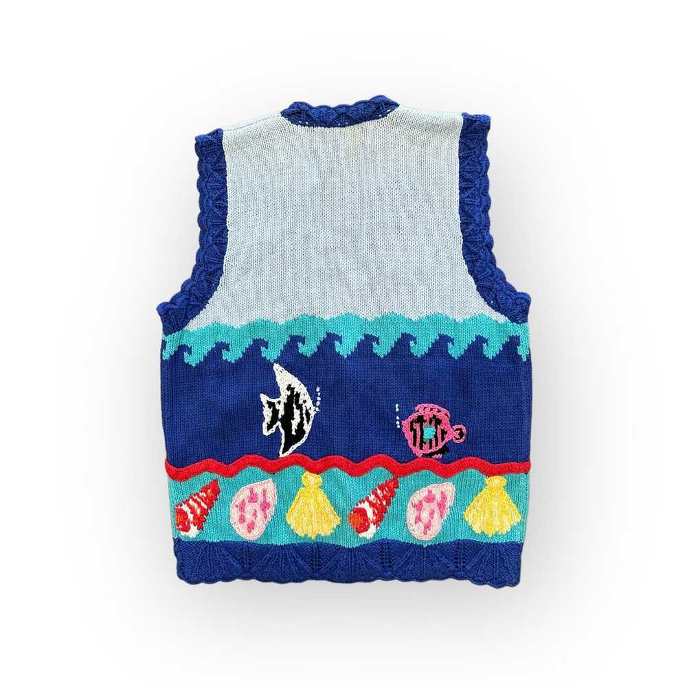 BellePointe Vintage Sea Life Sweater Vest Fish Bu… - image 5