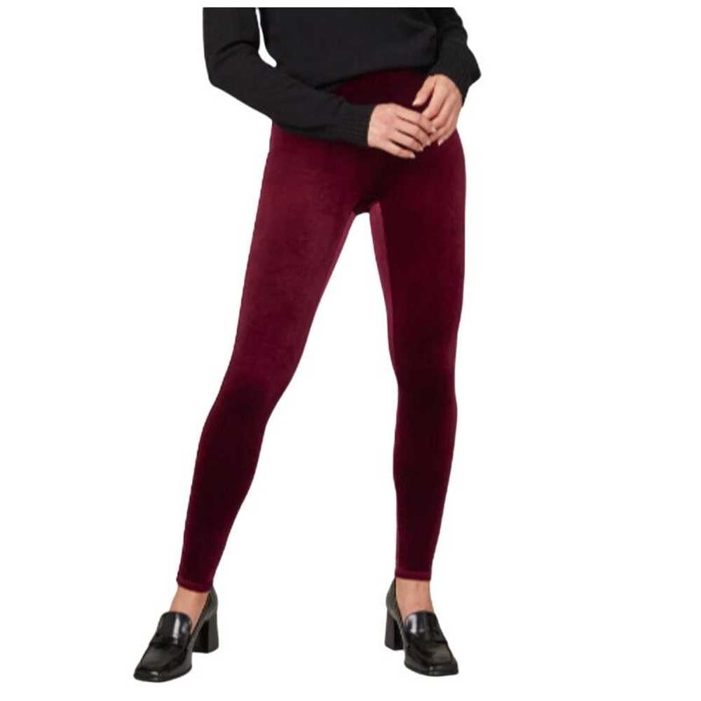 Spanx Spanx Burgundy Velvet Leggings Large - image 1