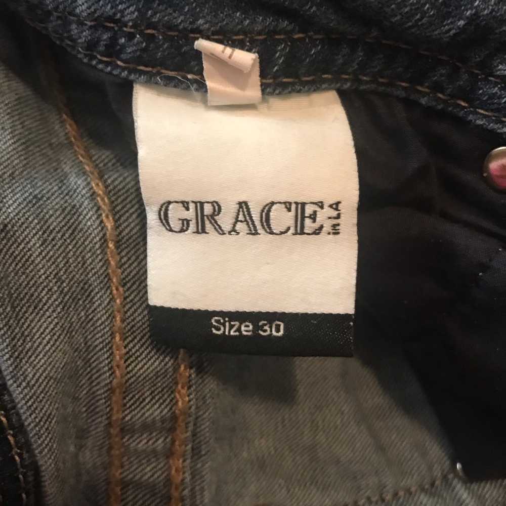 grace in la bedazzled brown cross bootcut jeans - image 5