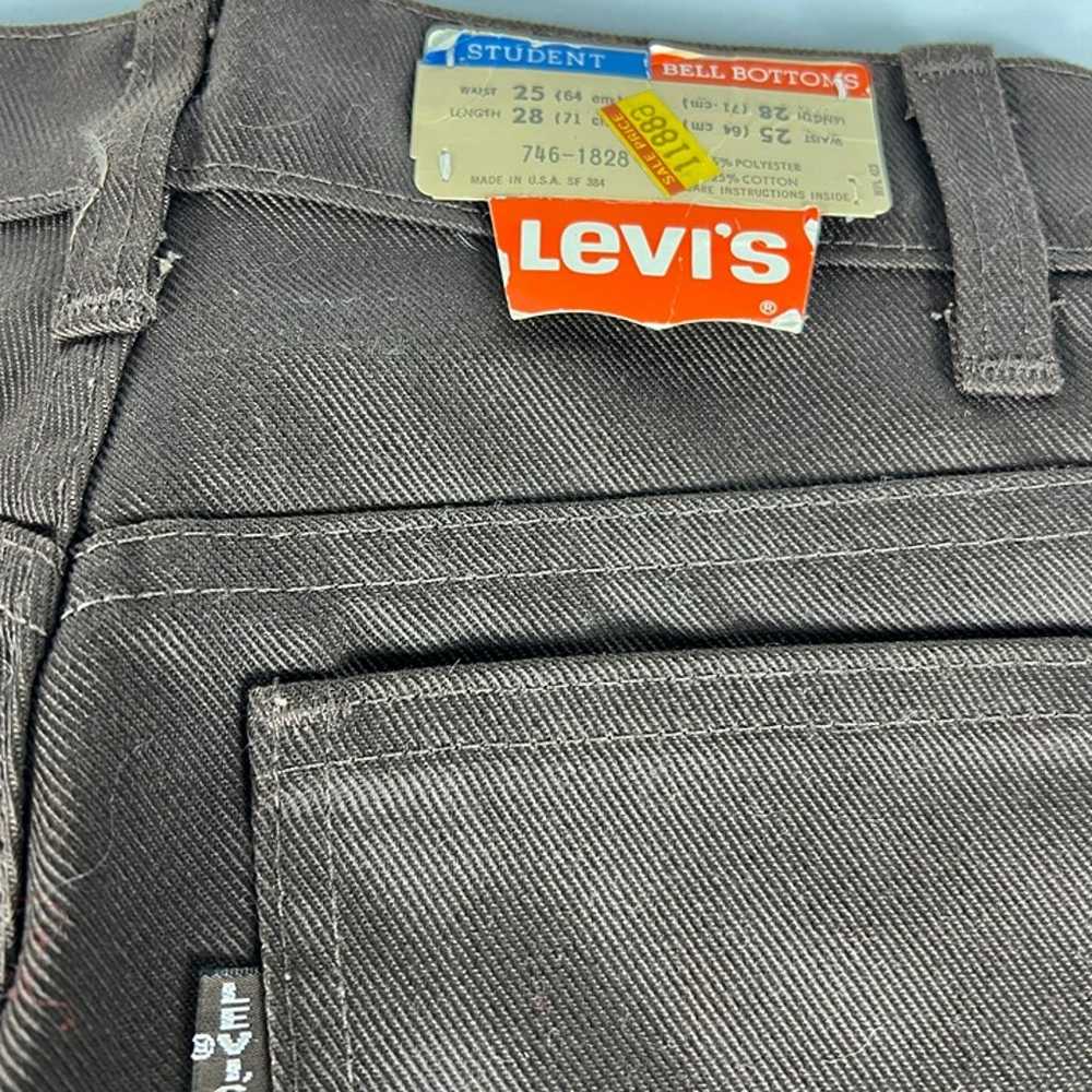 VTG 70s Levi's Jeans Student 24x27* 746 Bell Bott… - image 10