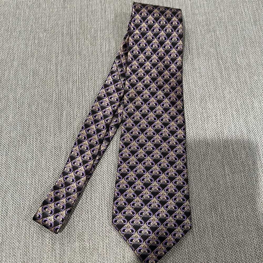 Vintage Fabrege men’s silk printed tie - image 4