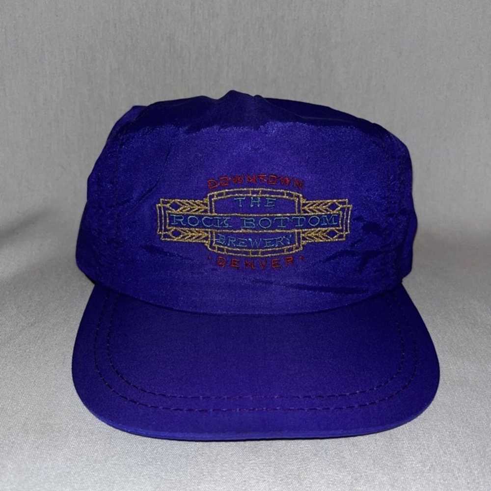 Vintage The Rock Bottom Brewery Denver Hat Purple… - image 2