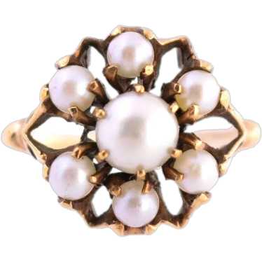 10K Gold Pearl Cluster Ring