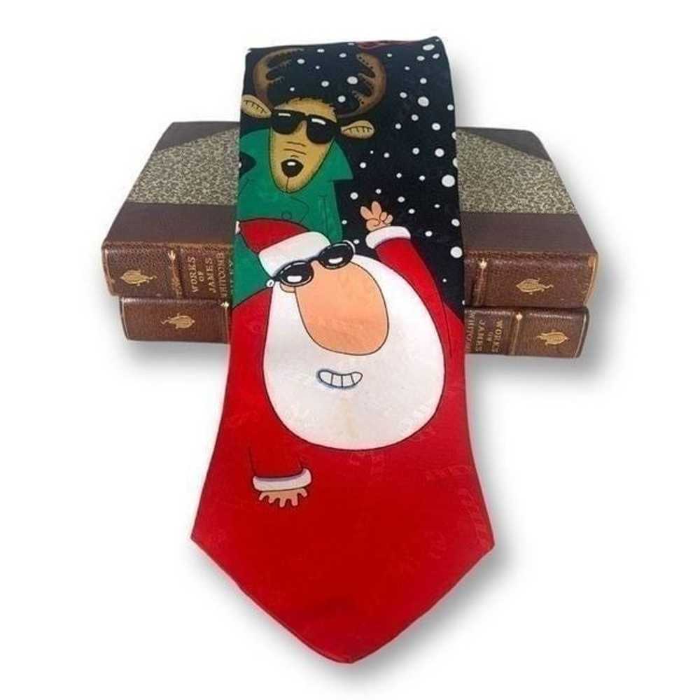 Vintage Yule Tie Greetings Festive Ugly Christmas… - image 2