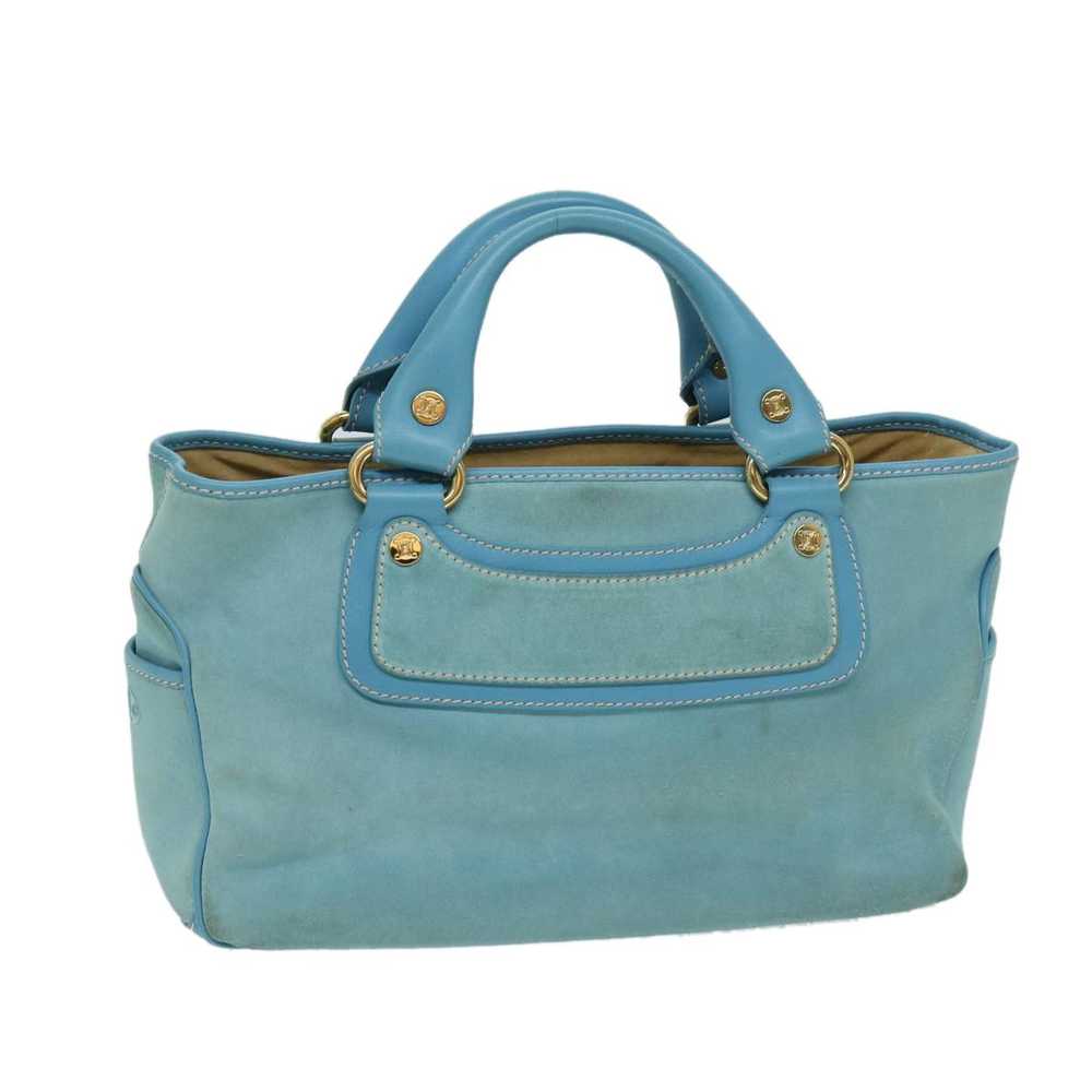 Celine CELINE Hand Bag Suede Blue Auth ep3742 - image 1