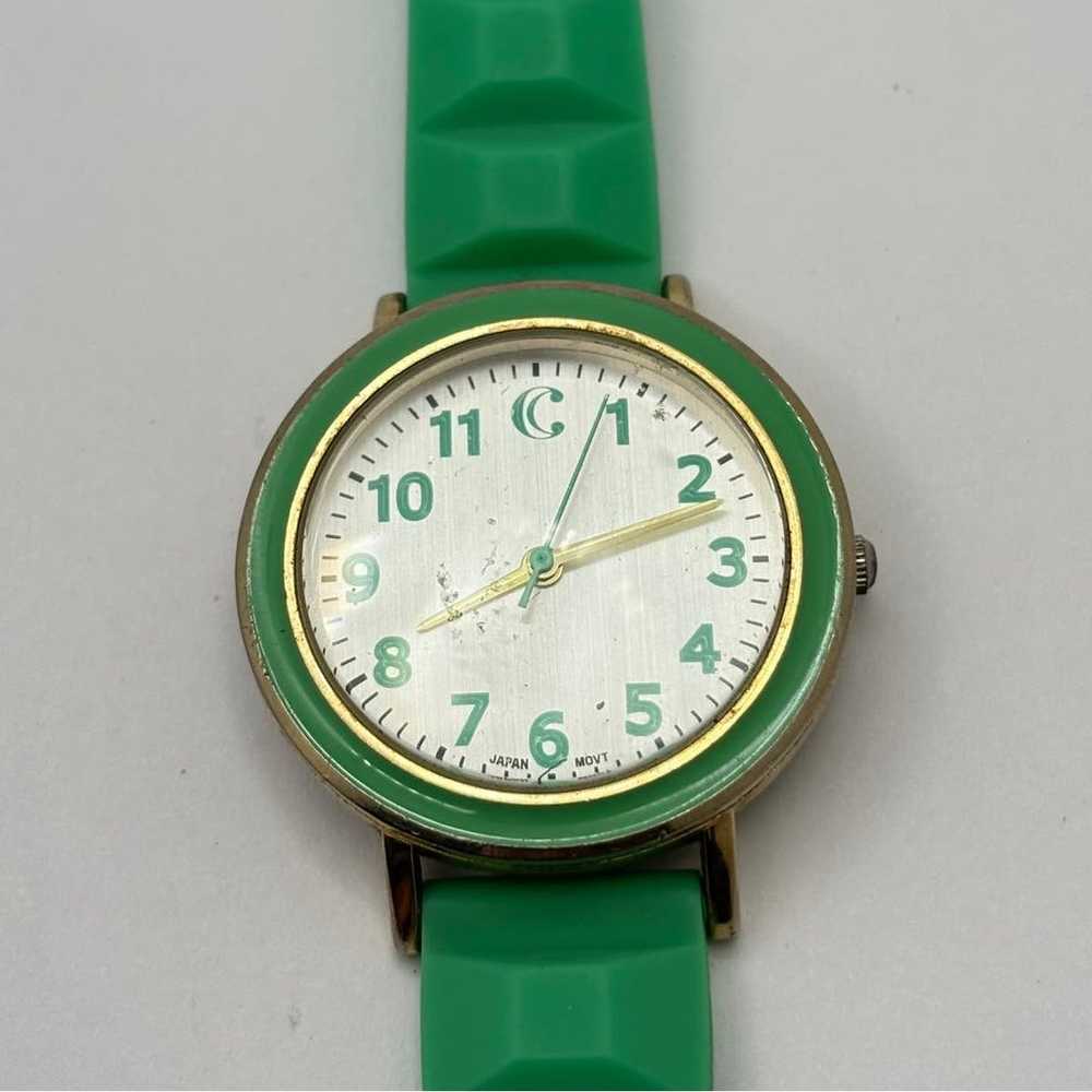 Vintage Green & Gold Men's Watch - image 2