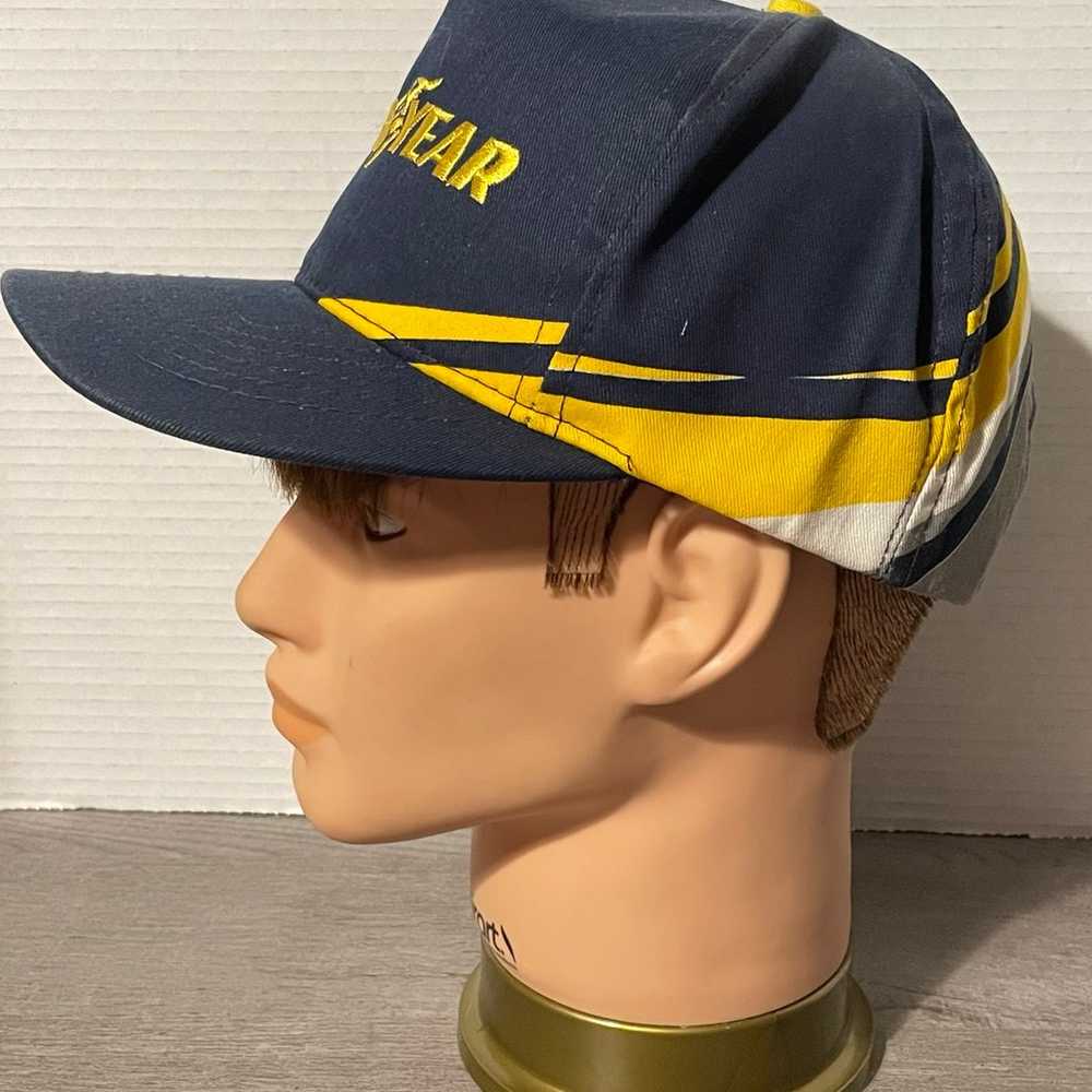 Vintage Goodyear Hat Trucker Cap Blue Yellow - image 2