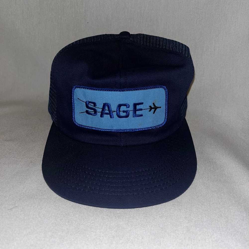 Vintage Sage Aviation Snapback Hat Made in USA - image 1