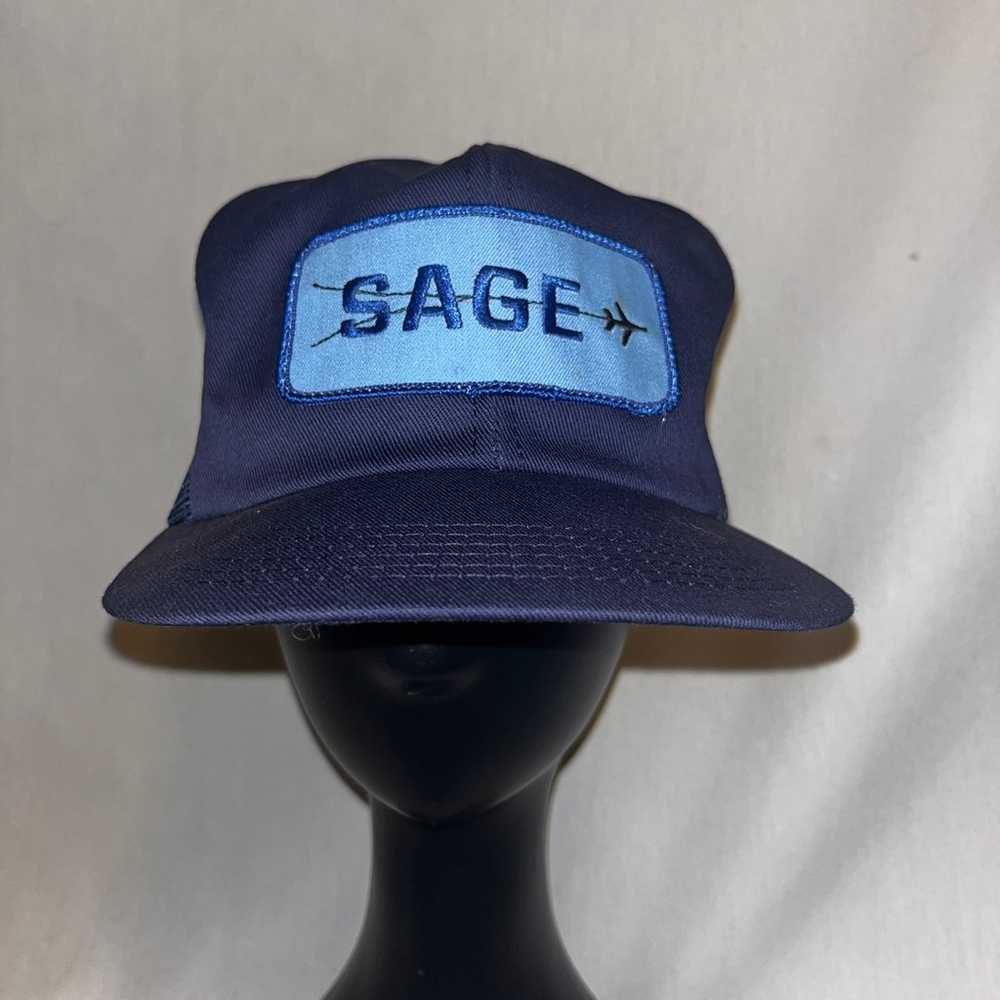 Vintage Sage Aviation Snapback Hat Made in USA - image 2