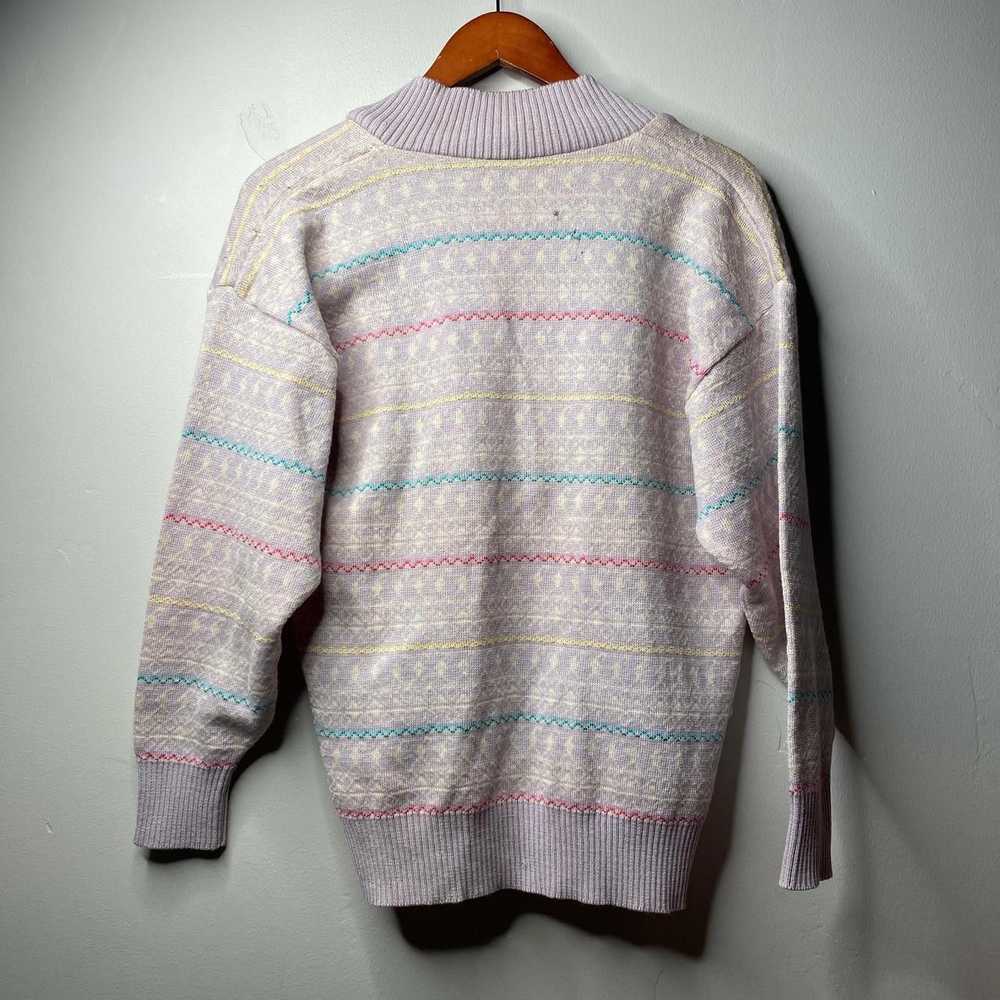 Vintage Vintage Grey Wool V Neck Sweater - image 2