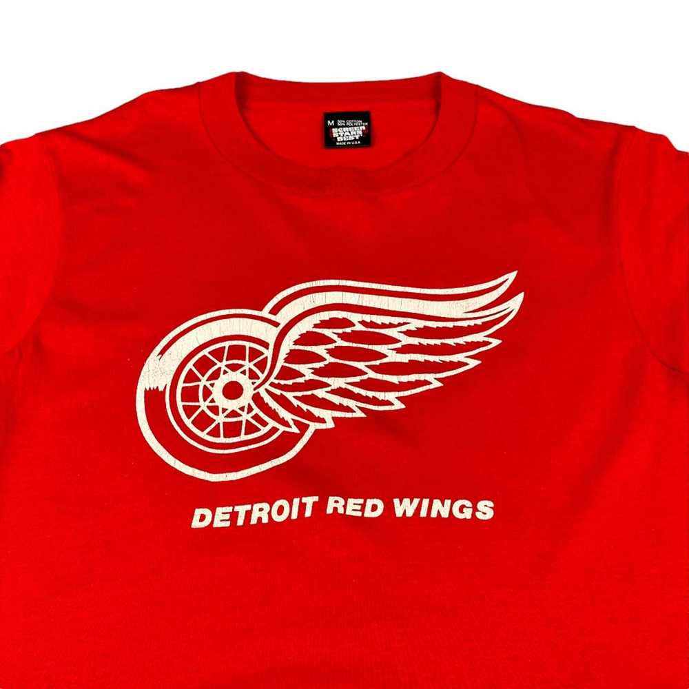 Vintage Detroit Red Wings Shirt Adult SMALL Red 8… - image 2