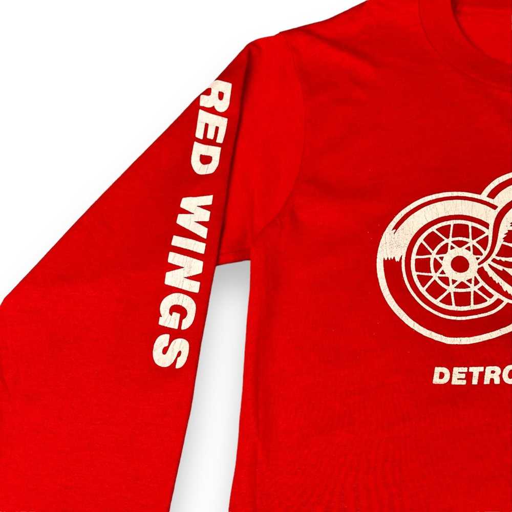 Vintage Detroit Red Wings Shirt Adult SMALL Red 8… - image 4