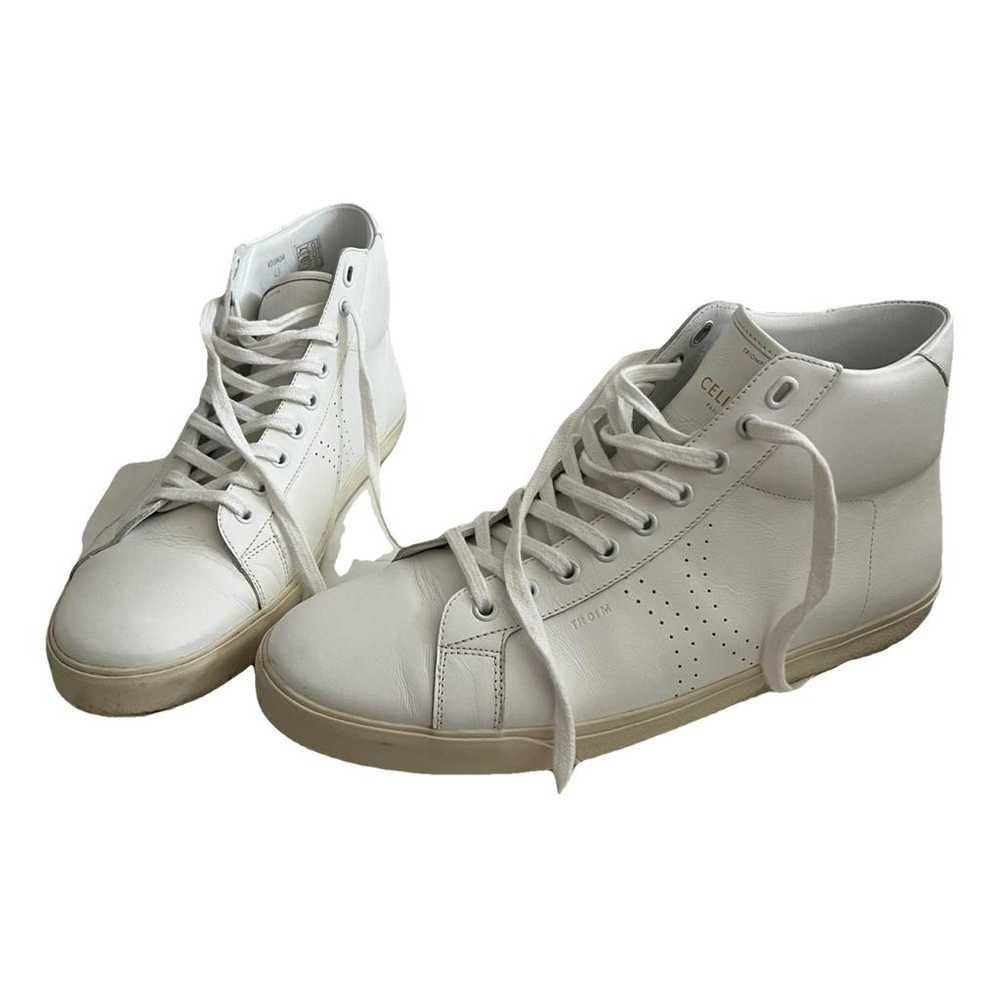 Celine Triomphe leather high trainers - image 1