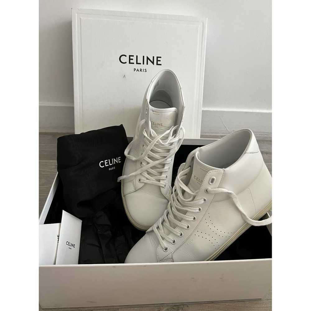 Celine Triomphe leather high trainers - image 2