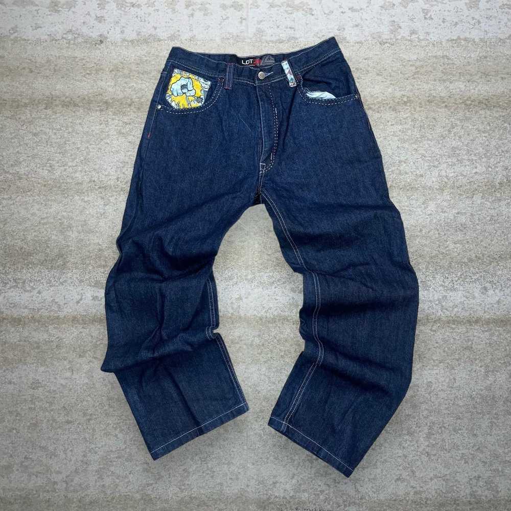 Vintage Skater Wide Leg Jeans Lot 29 Dark Wash Ba… - image 2