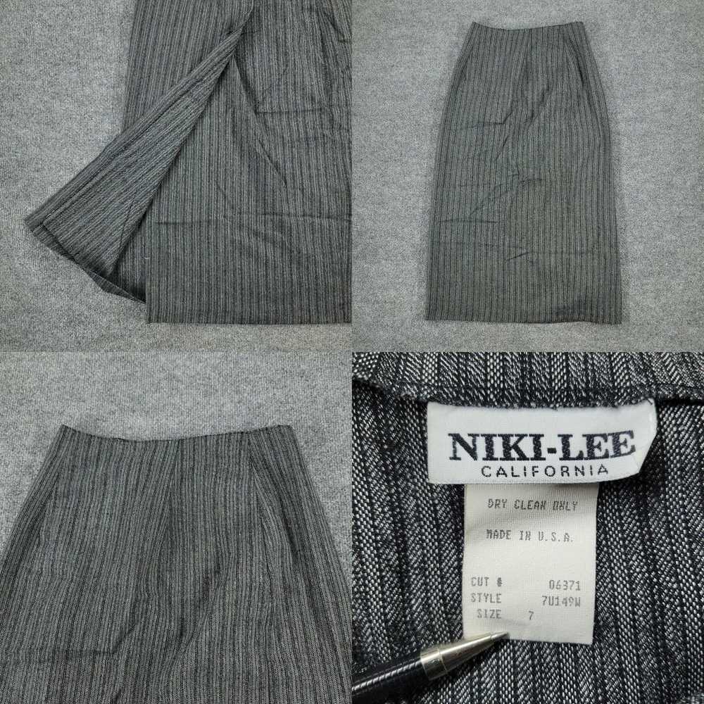 Vintage Vintage Niki-Lee Skirt Womens 7 Gray Stri… - image 4