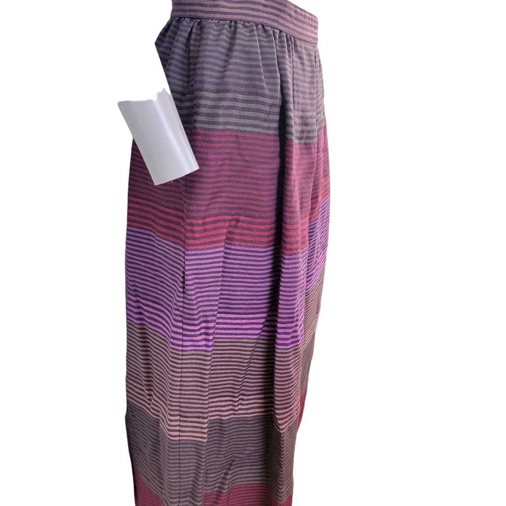Vintage Vintage 70s Stripe Midi Skirt Women Mediu… - image 10