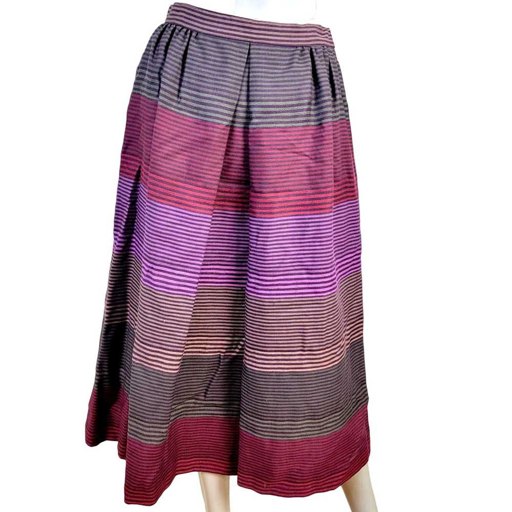 Vintage Vintage 70s Stripe Midi Skirt Women Mediu… - image 12