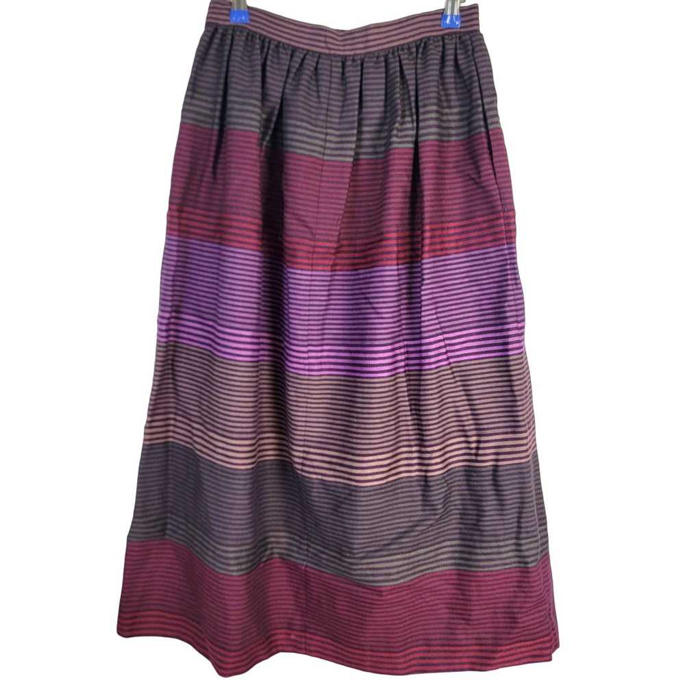 Vintage Vintage 70s Stripe Midi Skirt Women Mediu… - image 1