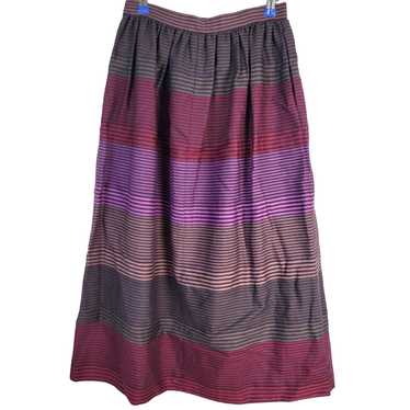 Vintage Vintage 70s Stripe Midi Skirt Women Mediu… - image 1