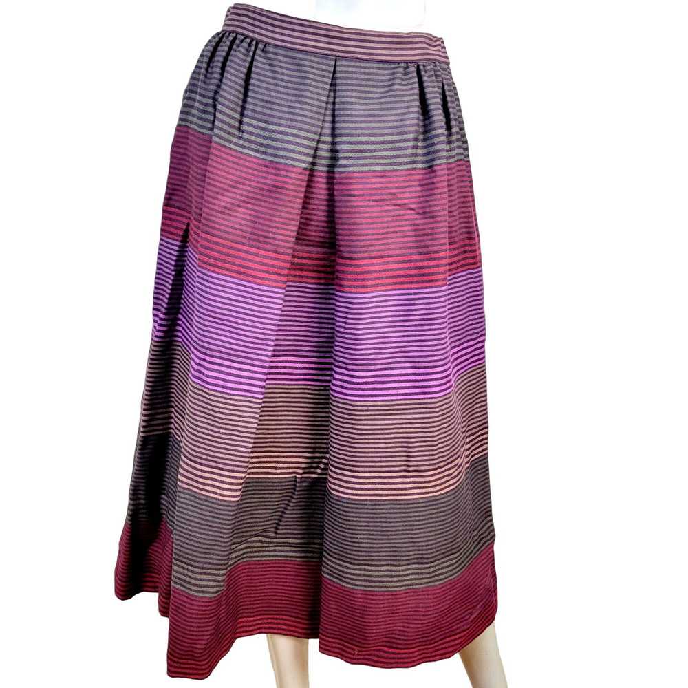 Vintage Vintage 70s Stripe Midi Skirt Women Mediu… - image 3
