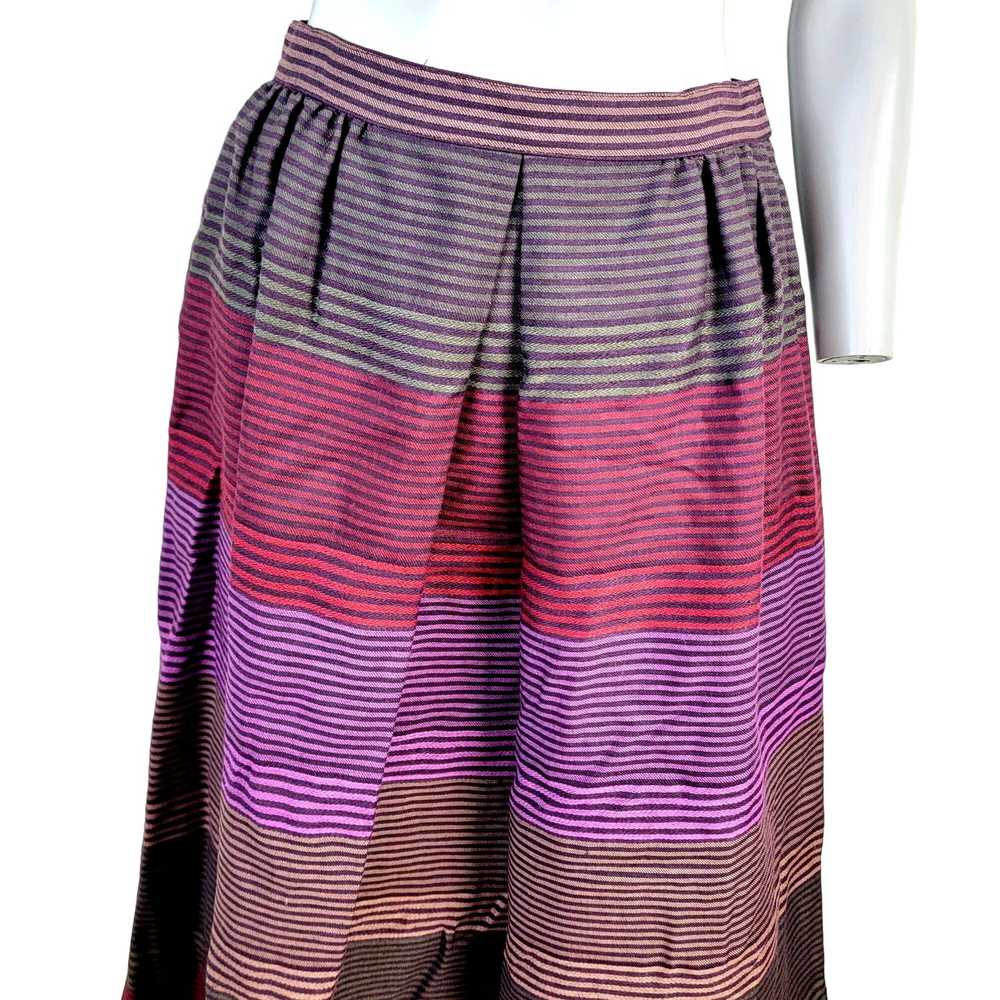 Vintage Vintage 70s Stripe Midi Skirt Women Mediu… - image 4