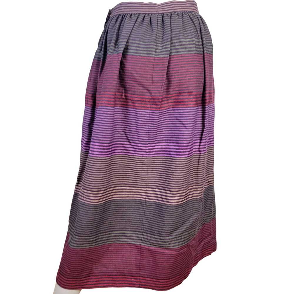Vintage Vintage 70s Stripe Midi Skirt Women Mediu… - image 6