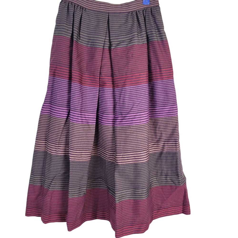 Vintage Vintage 70s Stripe Midi Skirt Women Mediu… - image 9
