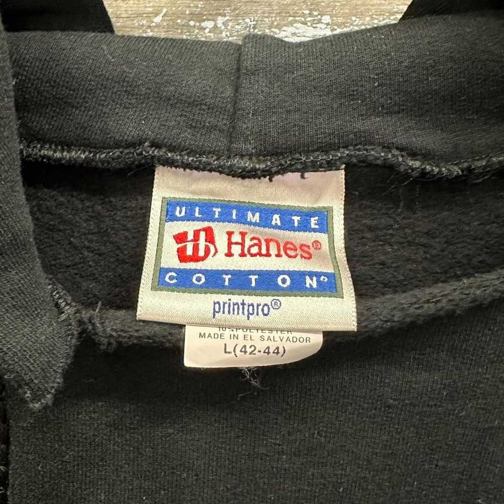 Vintage Hanes Pullover Hoodie Blank Fleece Black … - image 3