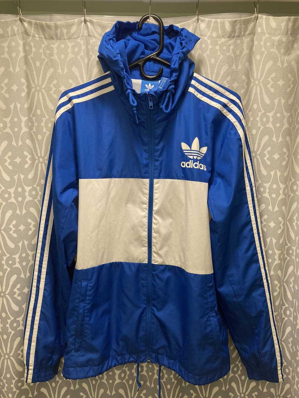 Adidas × Streetwear Adidas Blue/White Windbreaker… - image 1