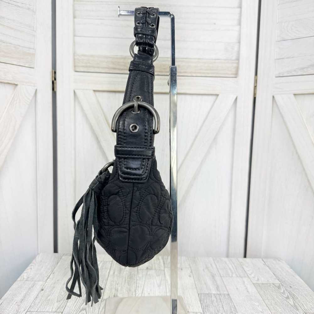 Coach Vintage Quilted Mini Shoulder Hobo Bag Blac… - image 3