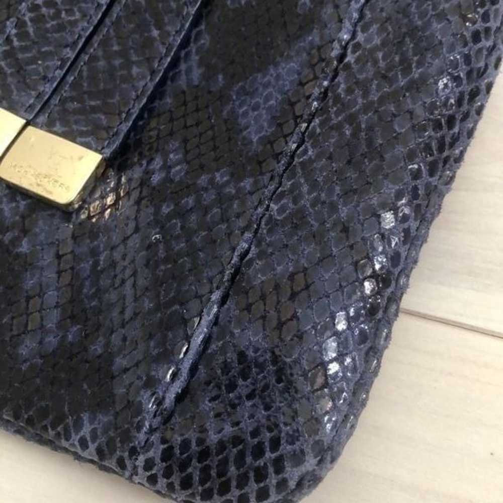 Michael Kors Blue Python Embossed Studded Leather… - image 2