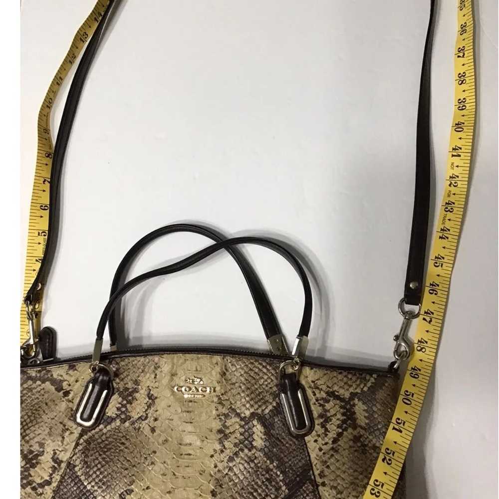 Coach Rare Embossed Leather Handbag Removable Sho… - image 11