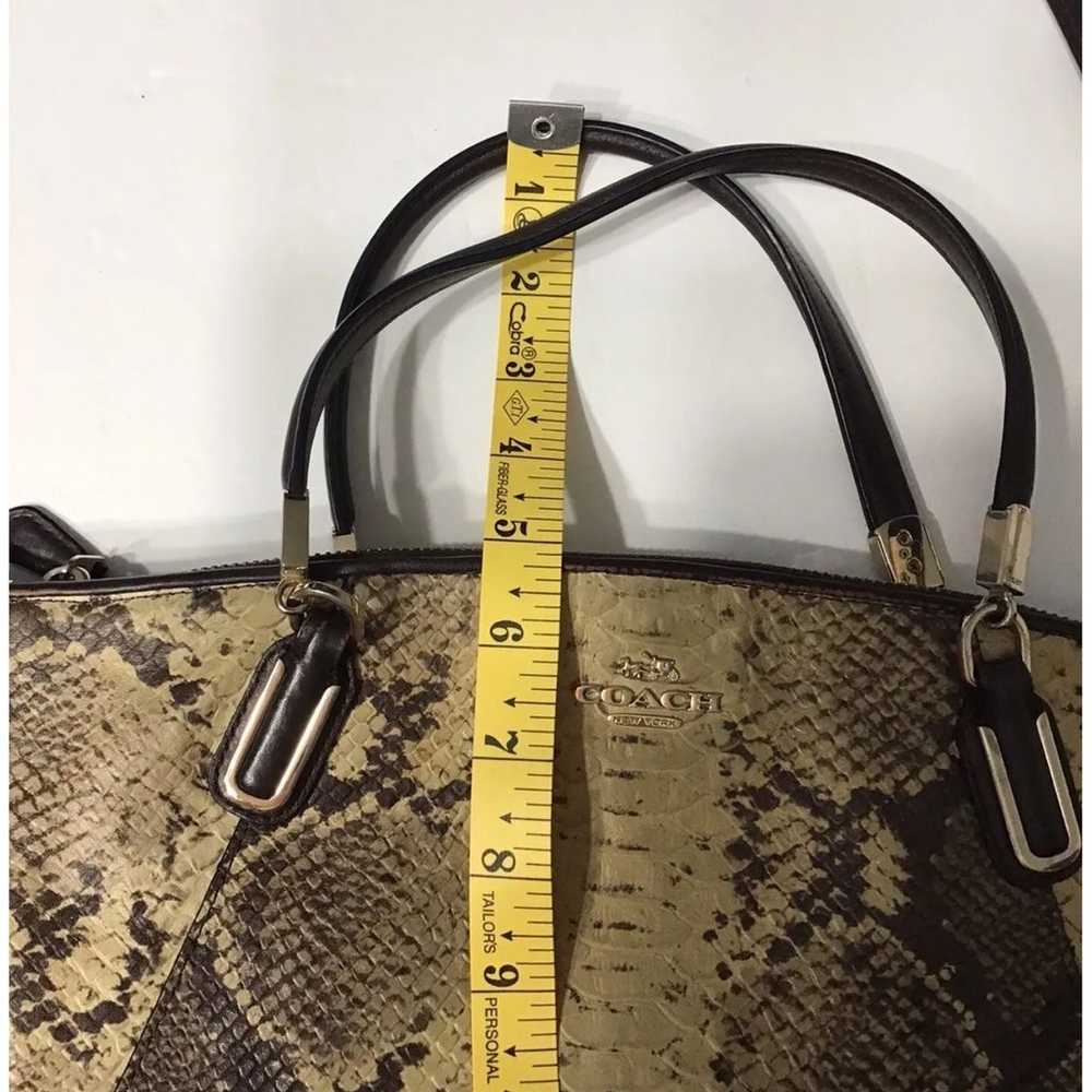 Coach Rare Embossed Leather Handbag Removable Sho… - image 12