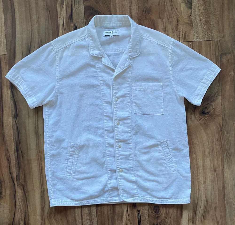 YMC Short Sleeve Mesh Cotton Button Up - image 1