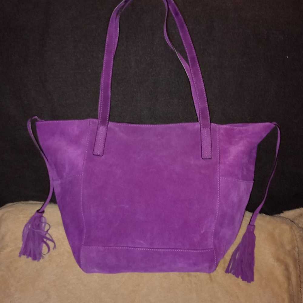Michael Kors purple/pinkish suede shoulder bag - image 2
