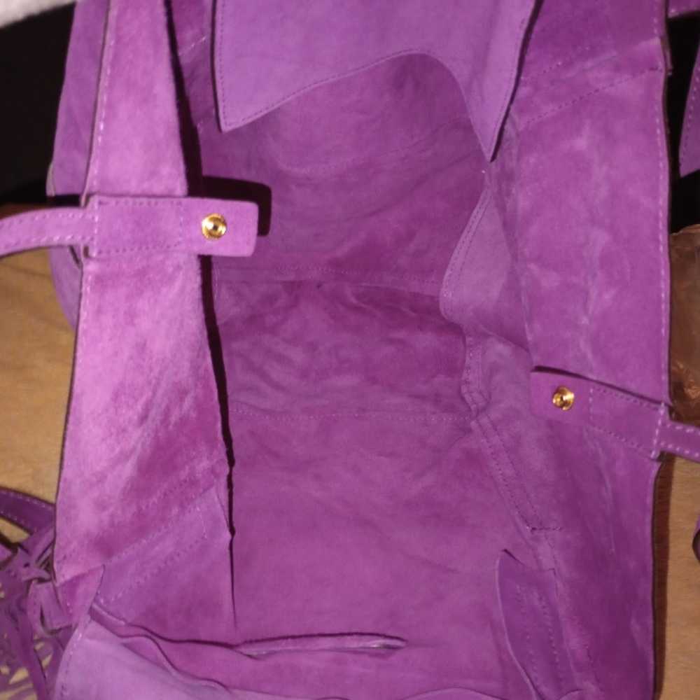 Michael Kors purple/pinkish suede shoulder bag - image 8