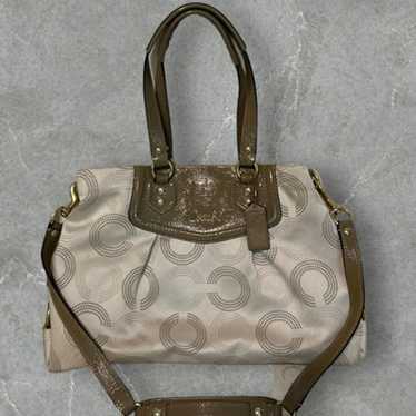 Original Coach Ashley Op Art Dotted Beige and Tan… - image 1