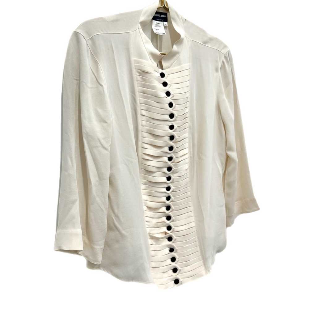 Armani White and Black Button Blouse - image 3