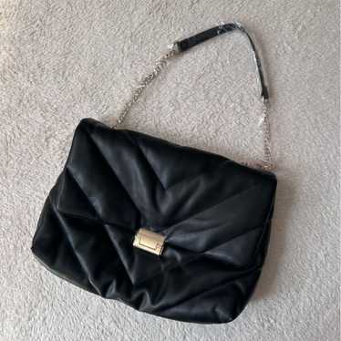 Zara Faux Leather Quilted Shoulder Bag