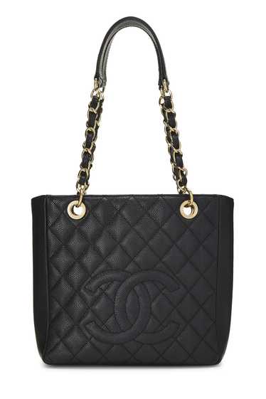 Black Quilted Caviar Petite Shopping Tote (PST)