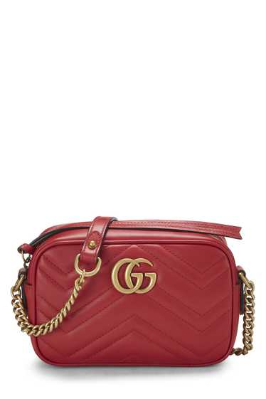 Red Leather GG Marmont Crossbody Mini