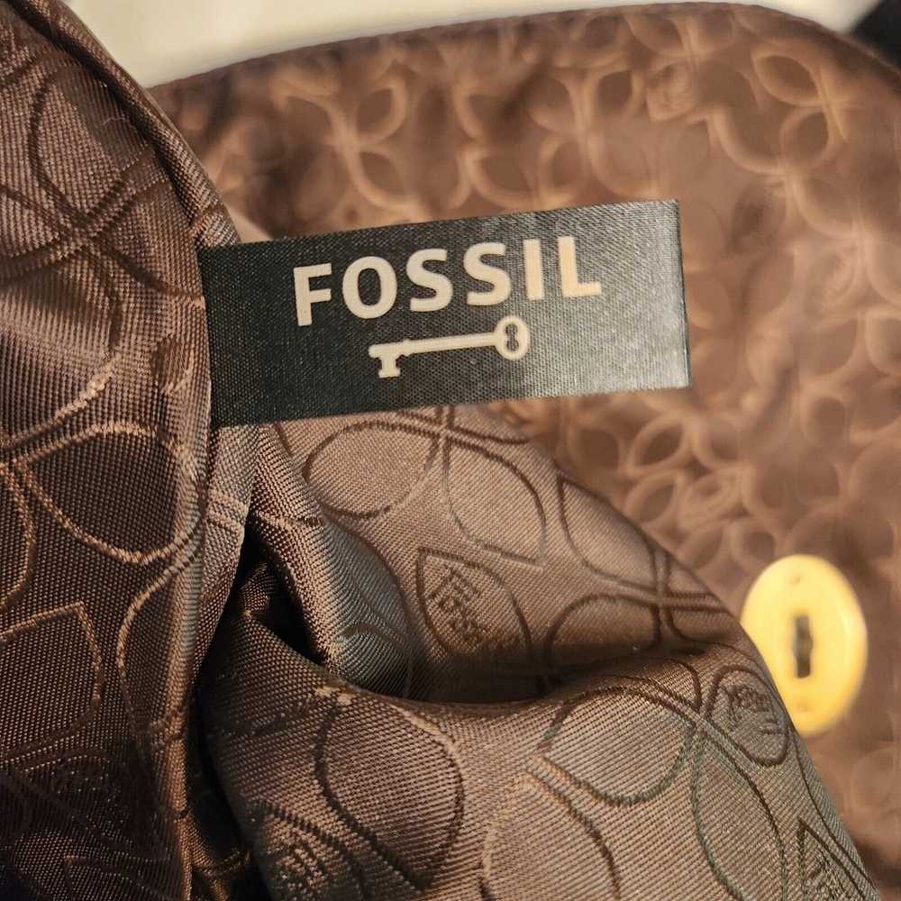 Fossil Messenger Bag Leather Large Flap Over Meta… - image 5