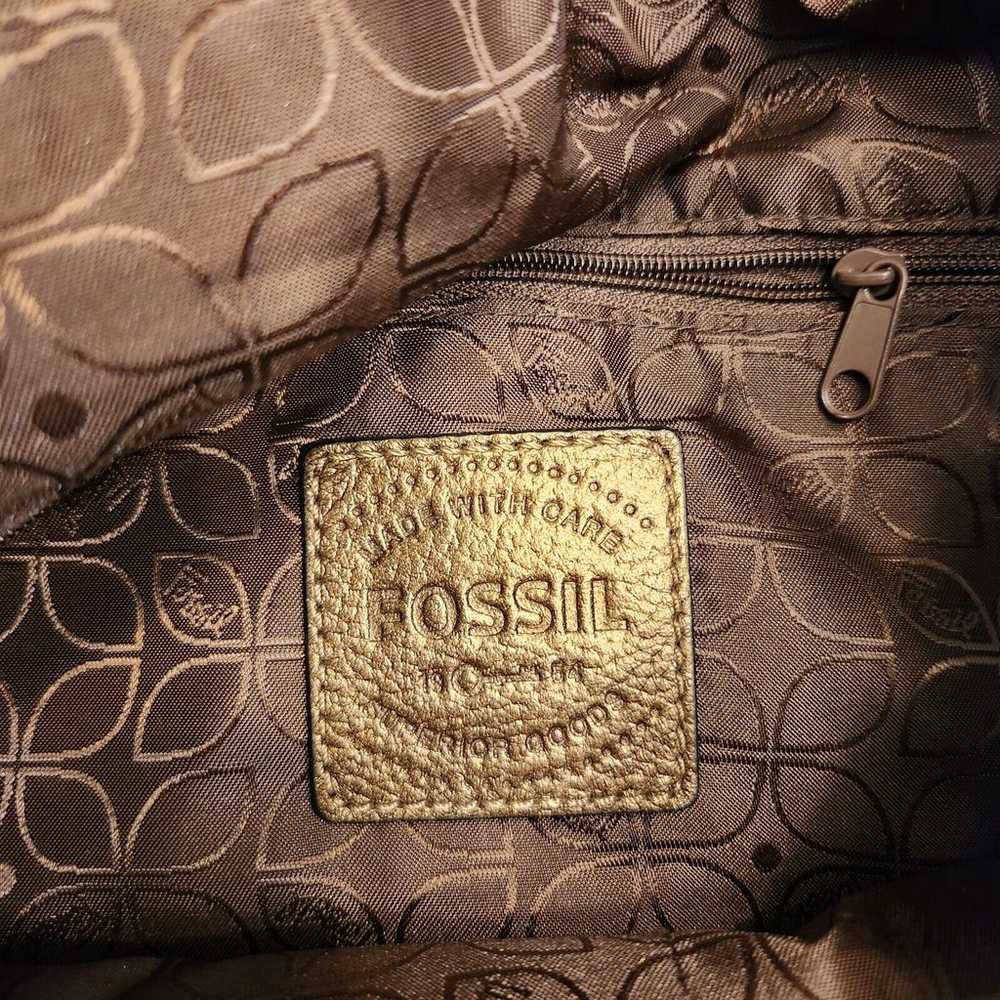 Fossil Messenger Bag Leather Large Flap Over Meta… - image 7